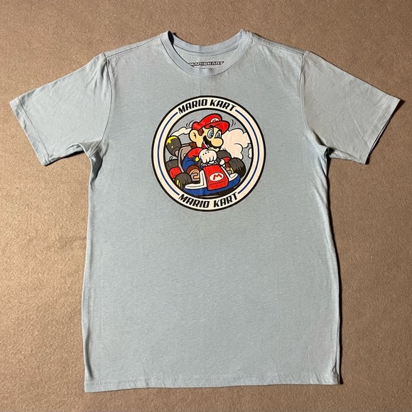 Mario Kart Women’s T-Shirt Blue Size XL (14/16) - Picture 1 of 6